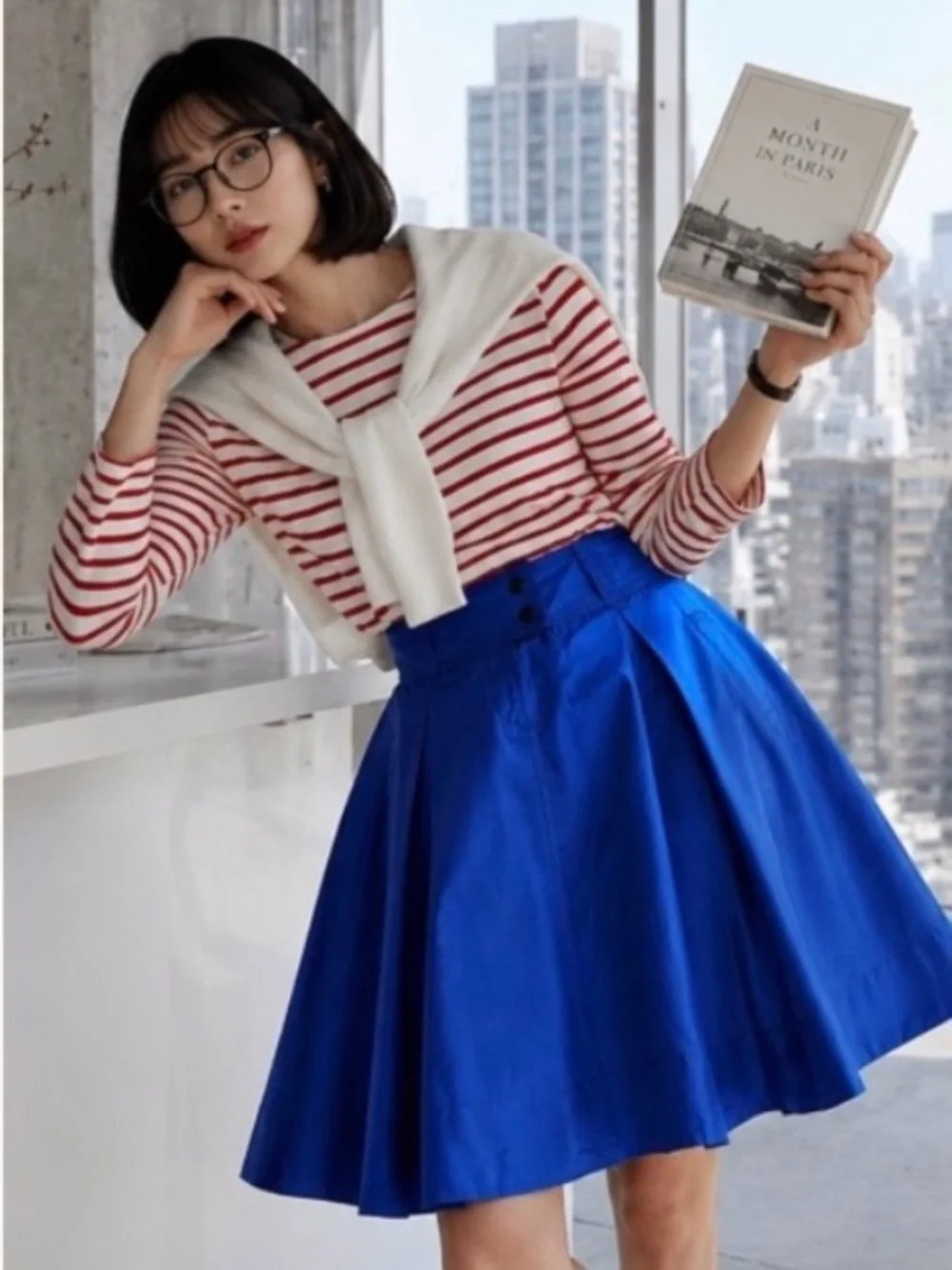 J.Crew 100% Silk Flared Skirt | Cobalt Blue Pleated A-Line Midi | Fully Lined